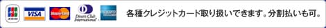 各種クレジットカードでの分割払いが可能になりました