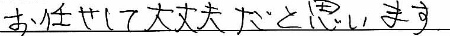 お任せしても大丈夫だと思います。