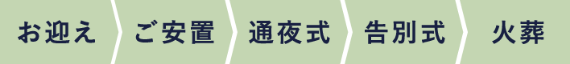 お迎え、ご安置、通夜式、告別式、火葬