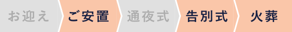 ご安置、告別式、火葬