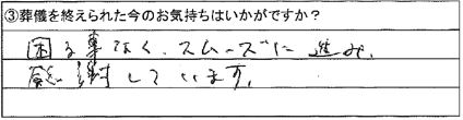 困る事なくスムーズに進み感謝しています